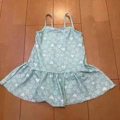 女の子120 ハート柄 ワンピース型水着 ミントグリーン
