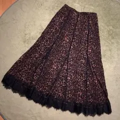 レオパード柄フレアロングスカート 40