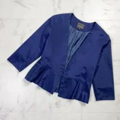 美品 Demi-Luxe ノーカラージャケット ネイビー サイズ38*PD674のサムネイル