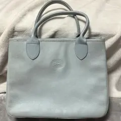 LONGCHAMP ロンシャン レザー ハンドバッグ トート ライトブルー