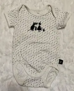 【美品】MOOMIN ベビー半袖ロンパース ドット柄62/68のサムネイル