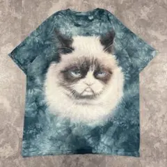 90s THE MOUNTAIN 猫 Tシャツ タイダイ Grumpy Cat