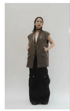 【knuth marf】2way collarless gilet/stripeのサムネイル