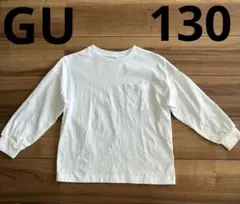GU ホワイト 長袖カットソー　ロングTシャツ