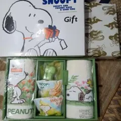 新品★スヌーピー　フェイスタオル 2枚　マスコット　石鹸3個　タオルセット
