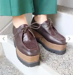 定価14000円新品MURUA レースアップウェッジシューズL ギャル厚底