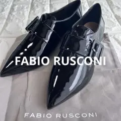 【美品】FABIO RUSCONI ダブルモンクストラップシューズ ブラックのサムネイル