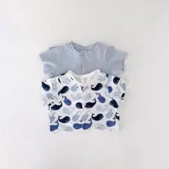 H&M ベビー用半袖ロンパース2着セット