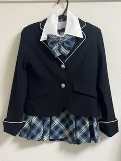 【卒業式】140女の子 白ラインデザイン ジャケット スカート