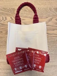 コメダ珈琲福袋　ドムドムコラボ2026年 スクエアバック　ドリップコーヒー3杯付