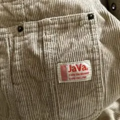 JaVa ベージュ コーデュロイ サロペットL