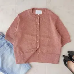 美品✨《ベイジ》25SS VANDA ラメ入りクルーネック半袖カーディガンのサムネイル