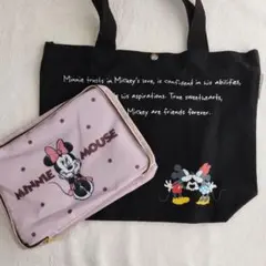 ◆ミッキー ミニー トートバッグとポーチセット◆