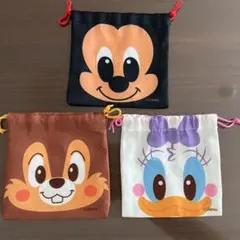 ディズニー巾着（ミッキー、デイジー、チップ）