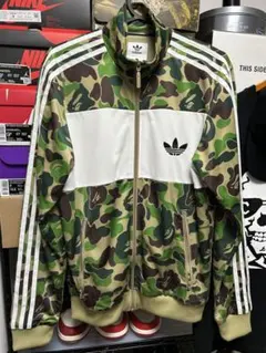 アディダス APE 迷彩柄 ジップアップ ジャージ