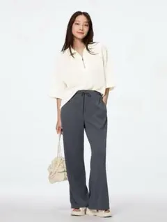 今期 2025SS GUリブプルオンパンツ(丈標準68.0～72.0cm)S