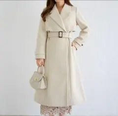 tocco closet　ヨークデザインロングコート　アイボリー　Mのサムネイル
