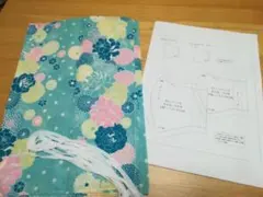 インナーマスク作成キッド3枚分　ゴムつき　型紙つき