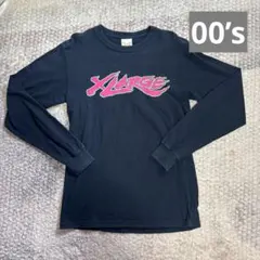 00’s XLARGE エクストララージ ロンT ピンクグラデロゴ　y2k