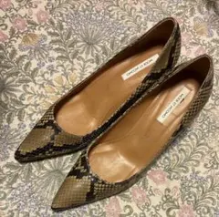 MODE ET JACOMO パイソン柄 ポインテッドトゥ ハイヒール