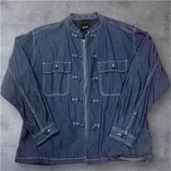 BEAMS インディゴ染め チャイナシャツ カンフージャケット M シャツ