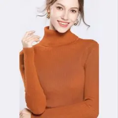 タートルネック　セーター　オレンジ　新品未開封