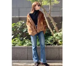 Ungrid　フェイクファーボリュームコート　アウター　ブラウン　S