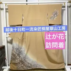 着物-辻が花着物268 辻が花 訪問着 桐屋 翠山工房 十日町 作家物 落款入り