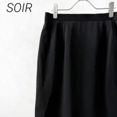 SOIR 膝丈タイトスカート ウエストゴム ブラックフォーマル 裏地付き 大きめのサムネイル