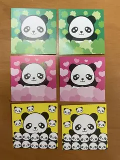 ④ パンダデザイン メモ用紙 メッセージカード　6枚セット