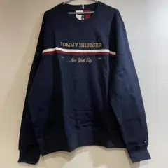 【新品】トミーヒルフィガー　トリコロール　 XXXLスウェット　ネイビー　刺繍