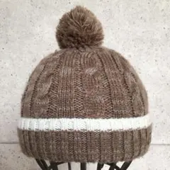 フリーダム FREEDOM ケーブル編みニット帽 ポンポン付き 48~50cm