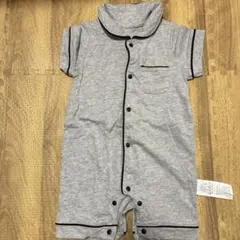 グレー 6-9M コットンロンパース