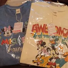 しまむら　Litteミッキー＆フレンズ Tシャツ 2枚パンツ３点セット130cmのサムネイル