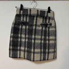 LIPSERVICE シャギーチェック台形スカート Sサイズ
