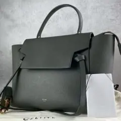 極美品 セリーヌ ベルトバッグ グレー 2way ショルダーバッグ ハンドバッグ