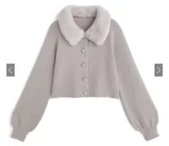 ファーティペット付きアソートボタンカーディガン[tu1719]