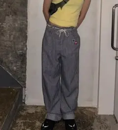 【YORO】カジュアルストライプパンツ