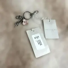 新品 アンテプリマ バッグ チャーム キーリング 車 花 ヤシ ピンク