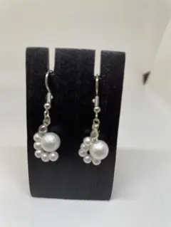 コットンパールのシンプルピアス