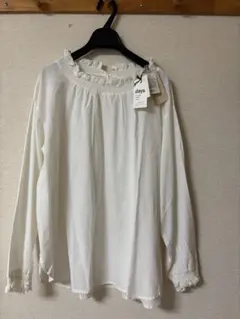 新品タグ付studio CLIP スタジオクリップ　レースシングルガーゼブラウス