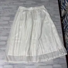 untitled フレアスカート 白