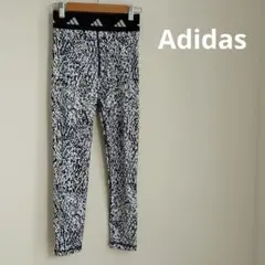 新品☆Adidasアディダス　レギンスパンツTECHFIT 白アニマル柄　S