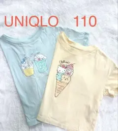ユニクロ 半袖Tシャツ UT ちいかわサンリオ 110 女の子 2枚セット