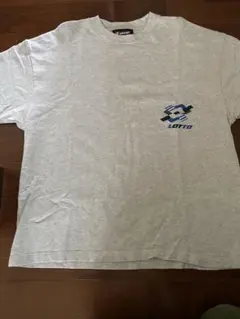 LOTTO グレー Tシャツ ロゴ刺繍　白色Tシャツのサムネイル