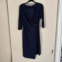 Wallis ネイビー ラップドレス UK10