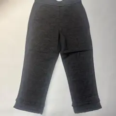 美品★ インゲボルグ　七部丈ズボン　フリル付き　チャコールグレー