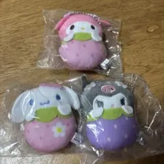 いちごおくるみマスコット　マイメロディ　クロミ　シナモロール