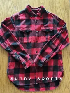 SUNNY SPORTS ブロックチェック ネルシャツ M 赤×黒のサムネイル