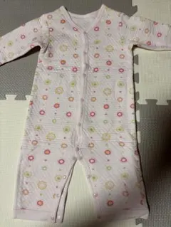 赤ちゃん本舗　コットン製 ピンク花柄ロンパース　80cm